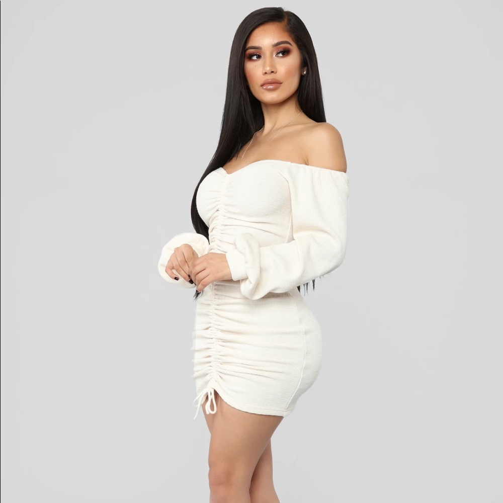 Cream Fashion Nova dres